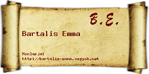 Bartalis Emma névjegykártya